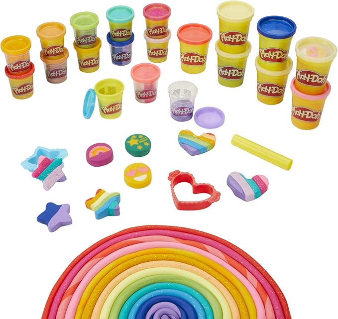 Play-Doh Bright 'n Happy Variety Pack with 21 Cans of Modeling Compound Including Scented, Sparkle, Metallic, Arts and Crafts Toy for Kids 3 and Up, Non-Toxic (Amazon Exclusive)