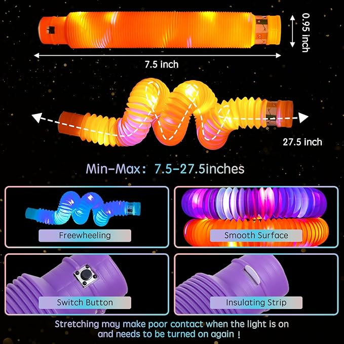 36 Pack Glow Sticks Party Favors, Light up Toys Pop Tubes Bulk, LED Glow Necklaces Bracelets Birthday Goodie Bag Stuffers, Glow in the Dark Halloween Party Supplies Gift Toys Prizes