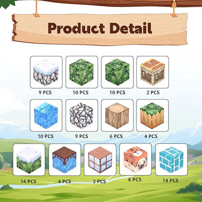 100 PCS Magnetic Blocks, STEM Montessori Sensory Toys for Toddlers Kids, Construction Building Toy Christmas Birthday Gifts for Boys Girls Aged 3-5 6-8 8-12