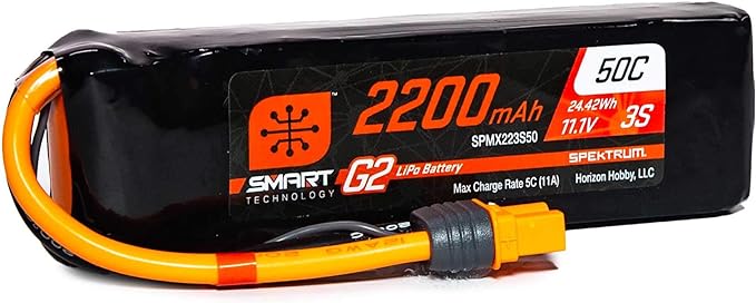 Spektrum 11.1V 2200mAh 3S 50C Smart LiPo G2: IC3, SPMX223S50