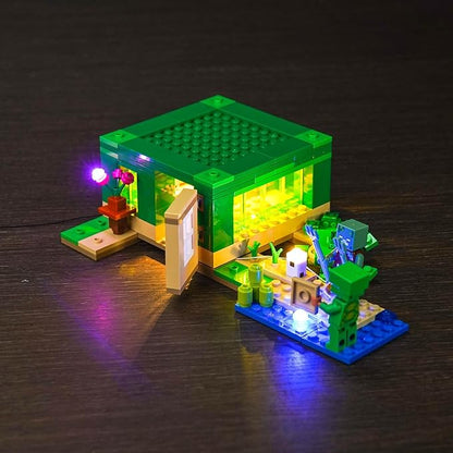 VONADO LED Light Kit Compatible with Lego Minecraft The Turtle Beach House 21254 (Lights Only, No Models) Creative Lighting Set Accessories Compatible with Lego 21254 Building Set