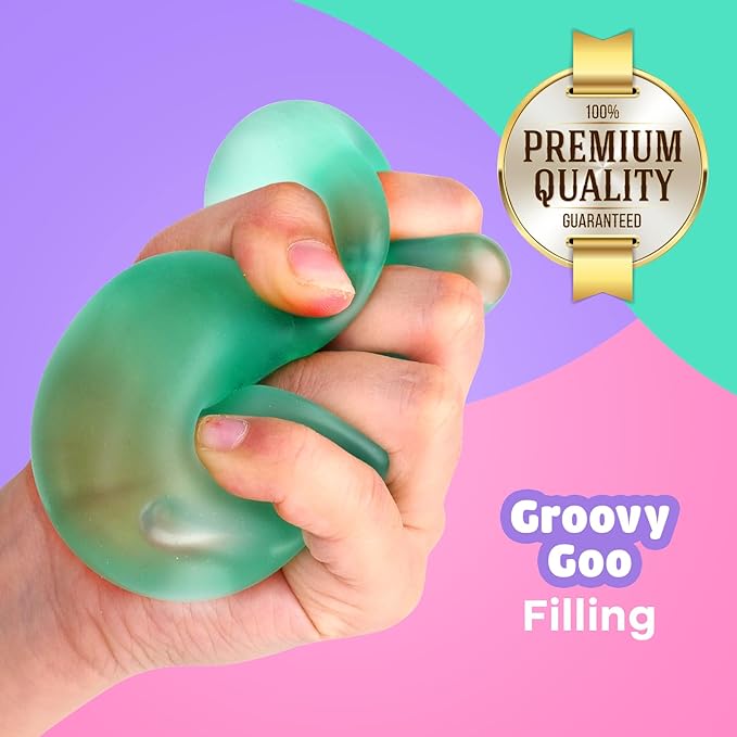 Fidget Toy Stress Cube 3 Pack - High Density Gel Filled 2.1" Cube, Squishy Fidget Toys for Relaxation, Calming Sensory Toys for Autism, Stress Balls for Kids Adults Children Teens