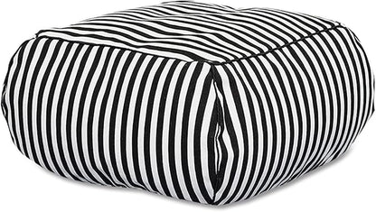 Stuffed Floor Cushion with Cotton Canvas Washable Zebra Cover and Foam Filling, Doubles as Cozy Bean Bag and Square Footstool for Relaxing in Living Room, Bedroom, or Terrace Yoga Meditation Seat.