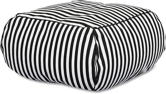 Stuffed Floor Cushion with Cotton Canvas Washable Zebra Cover and Foam Filling, Doubles as Cozy Bean Bag and Square Footstool for Relaxing in Living Room, Bedroom, or Terrace Yoga Meditation Seat.