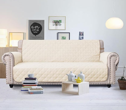 CHHKON Waterproof Nonslip Recliner Cover Stay in Place Dog Couch Chair Cover Furniture Protector Ideal Sofa Slipcovers for Pets and Kids (Ivory, 23'')