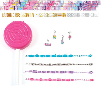 Make It Real Shrink Magic Lollipop Bracelet Kits - 2-Pack DIY Jewelry Sets for Girls - Create & Style with Heat-Shrinking Candy Designs - Reusable & Restylable - Great Gift for Creative Kids Ages 8