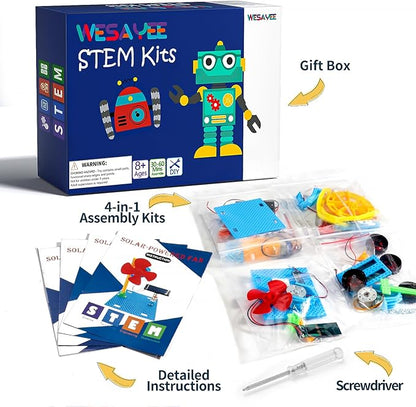 STEM Kits for Kids Crafts Ages 8-10, Solar Robot Kit STEM Building Toys for Ages 8-13, Engineering Science Experiments for Kids Age 8-12 Robotics, Arts and Crafts for Boys Girls Gifts 8 9 10 12-14