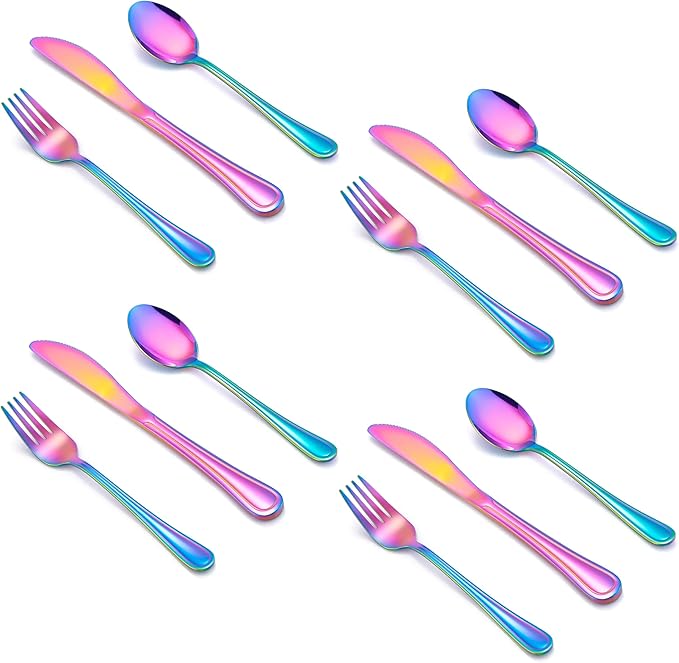 HaWare 12-Piece Kids Silverware, Stainless Steel Toddler Utensils Flatware Set, Preschooler Eating Utensils Includes 4 Spoons 4 Forks 4 Knives, Metal Children Cutlery for Home School, Mirror Finished