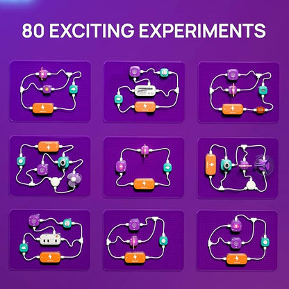 Science Can Circuits for Kids, Beginner Circuit Board Electronic Kit with 80 Experiments STEM Toys for Boys and Girls, Educational Toys Science Kits for Kids Age 8 9 10 Years Old