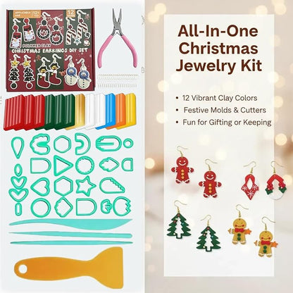 Imaginovelty Polymer Clay Earring Making & Jewelry Kit Oven Bake Polymer Clay Kit for Adults DIY Oven Clay Sets Jewelry Making Kits for Adults