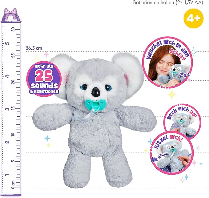 Little Live Pets Cozy Dozy Kip The Koala Bear - Over 25 Sounds and Reactions | Bedtime Buddies, Blanket and Pacifier Included | Stuffed Animal, Best Nap Time, Interactive Bear - Styles May Vary