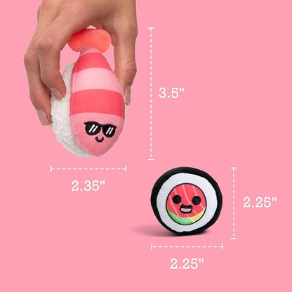 Emotional Support Sushi by Relatable, Cuddly Stuffed Animals and Plushies Set, Small Gifts for Mom, Includes 5 Sushi Plush Toys with Carrying Basket, for Mom
