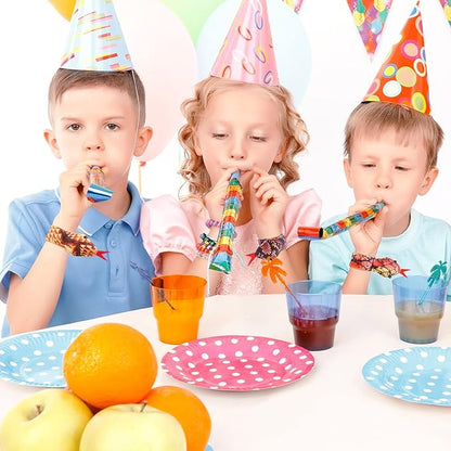 Chivao 16 Pcs Snake Slap Bracelets Reptile Snap Bracelets Fuzzy Animal Snake Bracelet Stuffed Snap Bands Slap Snakes for Birthday Party Favors(Snake Style)