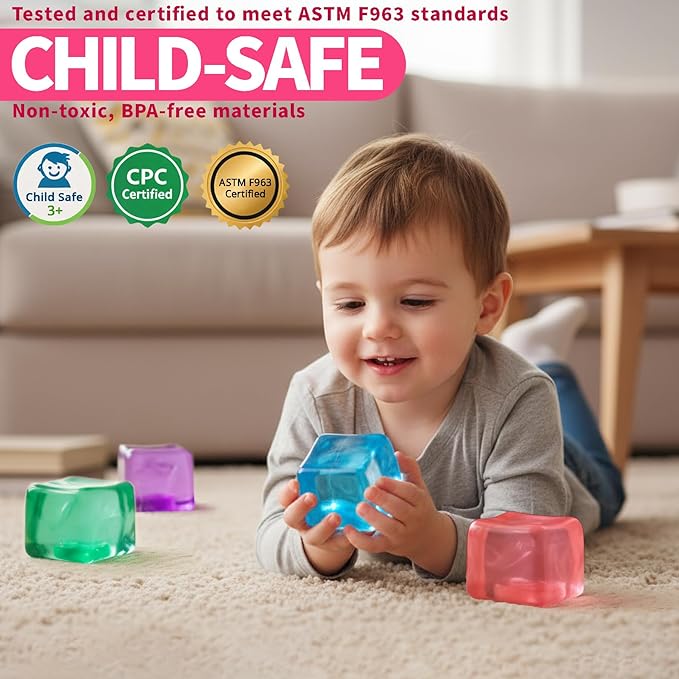 Premium MEGA Cube – Extra Large Ultra-Firm Gel Squishy Fidget Toy | Stress Balls for Adults with Non-Sticky, Odor-Free Shell & Reinforced Dual Leak-Proof Seals for Heavy-Duty Use | 1-Pack Pink