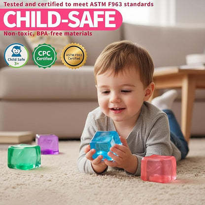 Premium MEGA Cube – Extra Large Ultra-Firm Gel Squishy Fidget Toy | Stress Balls for Adults with Non-Sticky, Odor-Free Shell & Reinforced Dual Leak-Proof Seals for Heavy-Duty Use | 1-Pack Pink