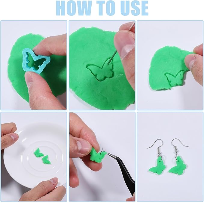 ORIGACH 18 Pcs Spring Polymer Clay Cutters，Floral & Leaf Design Clay Cutters for Polymer Clay Jewelry Earrings with a Clear Storage Box