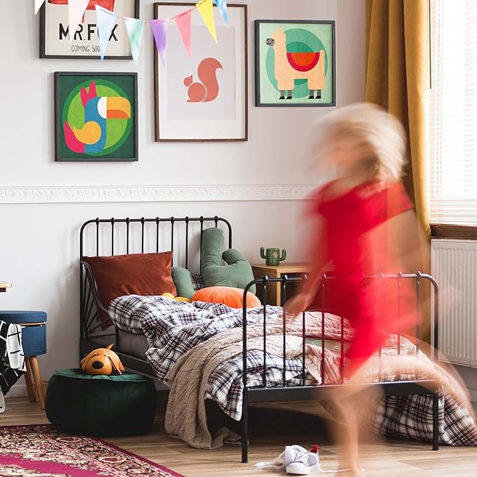 Arteza Kids Paint by Numbers Kit, 10 x 10 Inches, Pre-Printed Animal Canvas Painting Kit with 2 Canvases, 24 Acrylic Paint Pots, 3 Paintbrushes, Art Supplies for Developing Hand-Eye Coordination