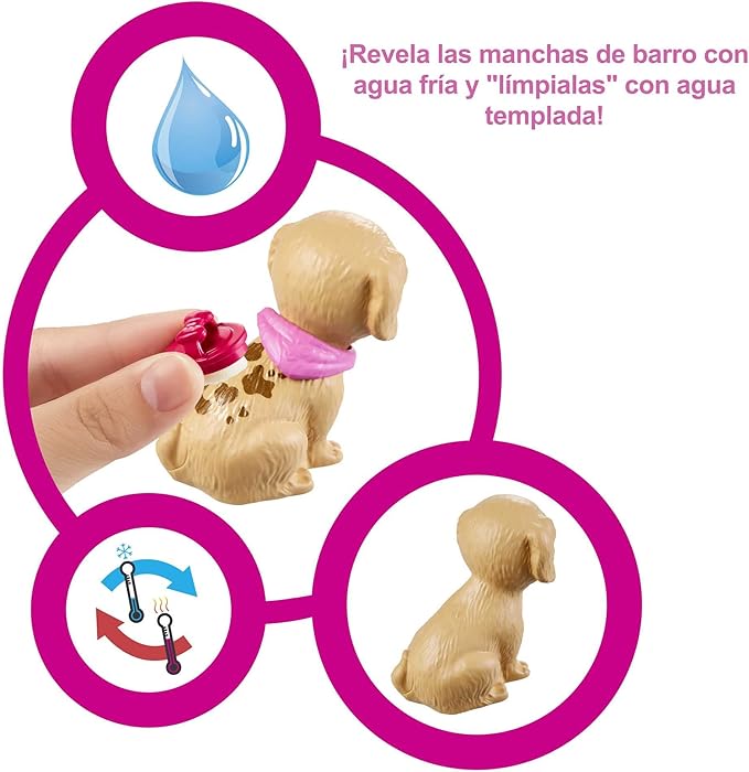 Barbie Doll & Playset, Pet Boutique with 4 Pets, Color-Change Grooming Feature & 20+ Themed Accessories