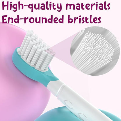 Kids Toothbrush Heads for Sonicare: Sonic Electric Replacement Brush Compatible with Phillips 6032/94 6321 6340 6042 6320 Mini Compact Head for Child 3-7, Pink Girl Green Boy 4 Pack
