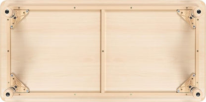 Flash Furniture Wren Adjustable Classroom Activity Table for School and Home, Plastic Activity Table for Kids, 23.625" W x 47.25" L, Natural