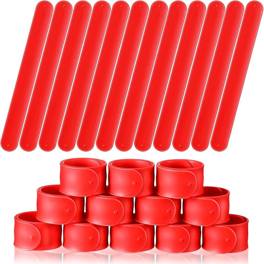 12 Pcs Silicone Slap Bracelets DIY Slap Bands Party Favors Bulk Blank Soft Wristband Wrist Snap Band for Craft Project DIY Painting Birthday Party Halloween Christmas