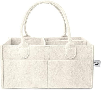Mr. Pen- Baby Diaper Caddy Organizer, Beige, Medium, Nursery Storage Bin and Car Organizer for Diapers and Baby Wipes