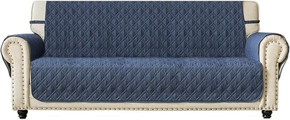Ameritex Couch Sofa Slipcover 100% Waterproof Nonslip Quilted Furniture Protector Slipcover for Dogs, Children, Pets Sofa Slipcover Machine Washable (Blue, 68")
