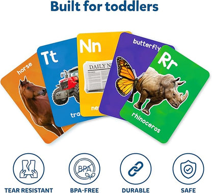 Skillmatics Thick Flash Cards Combo for Toddlers - Montessori Toys & Educational Games, Preschool Learning Activities, Gifts for Kids Ages 1, 2, 3, 4 Years