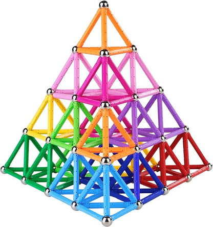 Veatree 150Pcs Magnetic Building Sticks Blocks Toys, Magnet Educational Toys STEM Toys for Kids and Adult, 3D Non-Toxic Building Toy with Storage Bag