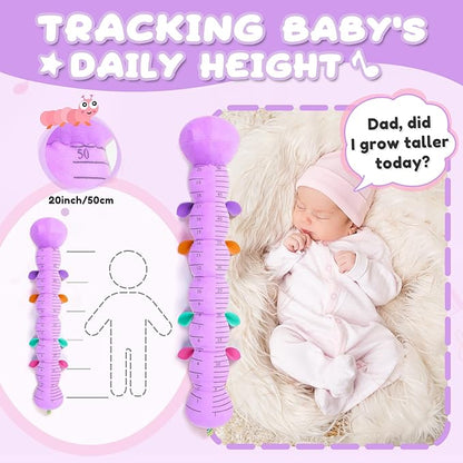 AWOTOY Baby Toys 0-6-12 Months,Musical Caterpillar Stuffed Animals Activity Infant Toys with Crinkle,Rattles,Muti-Teething Sensory Toy,Boy Girl Gifts for Newborn Tummy Time,Purple