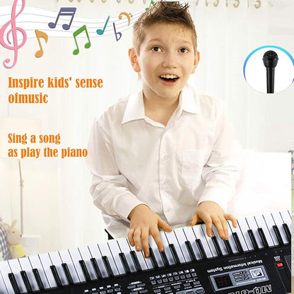 Semart piano keyboard for kids 61 key electric digital music keyboard for beginner portable piano w/LCD display microphone USB cable