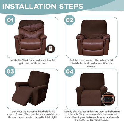 Recliner Chair Cover Lazy Boy Recliner Covers Recliner Covers for Recliner Chair 1 Piece Furniture Protector Prevent wear and pet Hair（Recliner,Chocolate）