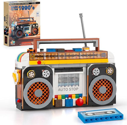 Retro Radio Classic Series Building Blocks Set, Collectible Vintage Music Player Display Mini Model Kit, Creative Gift Toys for Adults Kids 8+ (554 Pieces)