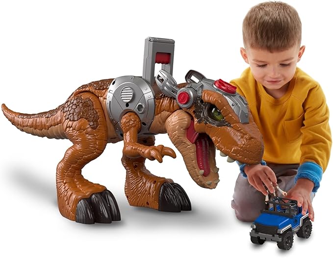 Fisher-Price Imaginext Jurassic World Dinosaur Toy, T. rex with Lights & Owen Grady Figure, Preschool Kids Ages 3+ Years (Amazon Exclusive)
