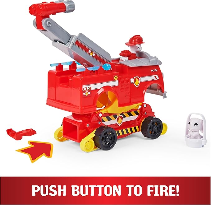 Paw Patrol, Marshall Rise and Rescue Transforming Toy Car with Action Figures and Accessories, Kids Toys for Ages 3 and up