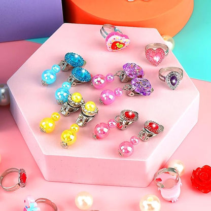 Kids Jewelry for Girls, 28 Pcs Unicorn Toys for Girls Age 4-6, Girl Toys Play Rings Necklaces Bracelets, Costume Jewelry for Girls, Princess Party Birthday Christmas Gifts for 2 3 4 5 6