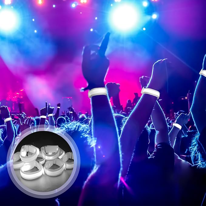 8pcs LED Light Up Bracelets Glow Flashing Wristbands Glow in The Dark Party Supplies for Wedding, Raves, Concert, Camping,Sporting Events, Party