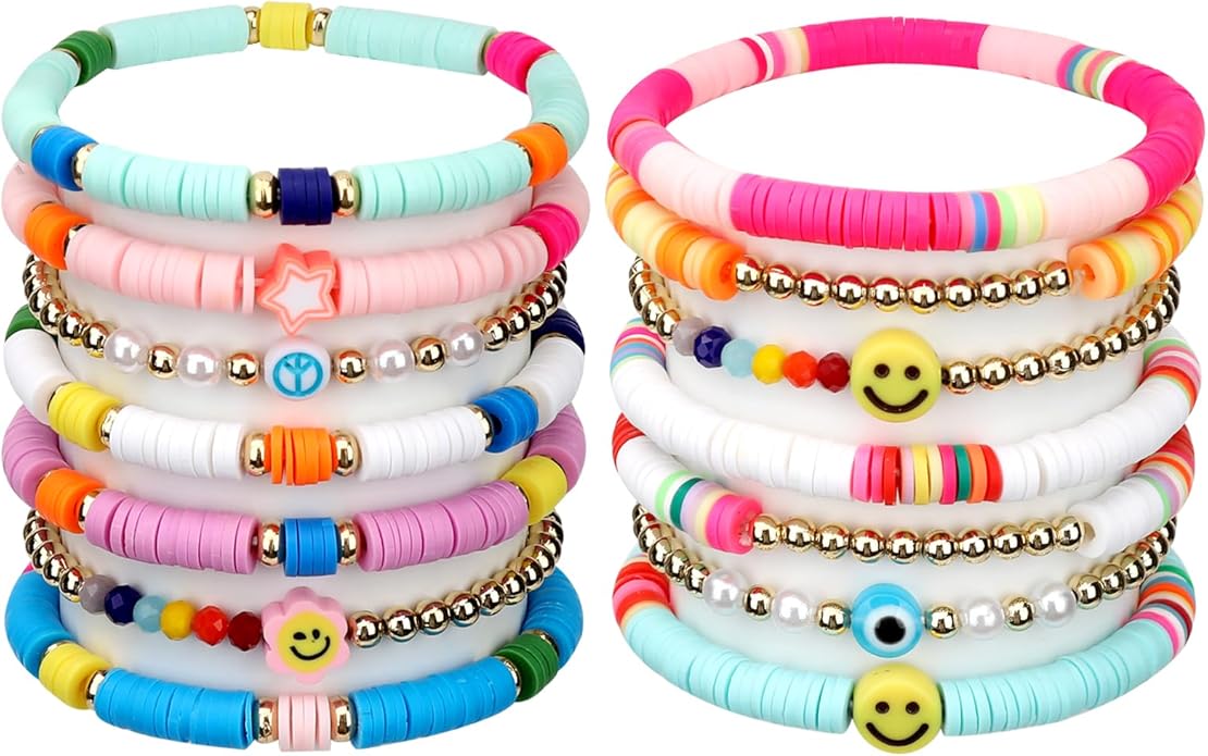 Preppy Friendship Bracelets for Girls Jewelry: Stackable Surfer Bracelets for Women Teen Girls Stuff