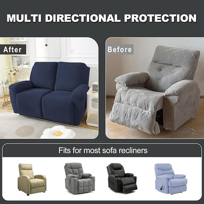 NORTHERN BROTHERS Loveseat Recliner Cover, Reclining Loveseat Covers, Love Seat Recliner Cover, Recliner Sofa Covers 2 Seater, Deep Blue