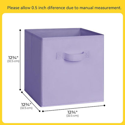 Cupic Cupid 13 Inch Storage Cube, Fabric Cube Storage Bin with Handles, Storage Cube Organizer for Clothes and Toys, Collapsible Cube Bins for Closet, Shelves, Nursery, 6-Pack, Purple Gradient