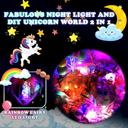 GAIETYDIY Unicorn Magic Sand Kit for Girls, Sensory Bins for Toddlers with LED Light, 2.2lbs Sensory Sand, Castle Decoration, Sandbox with lid, Unicorn Play Set, Beach Toy Gift for Kids 3 4 5 6 7 8…