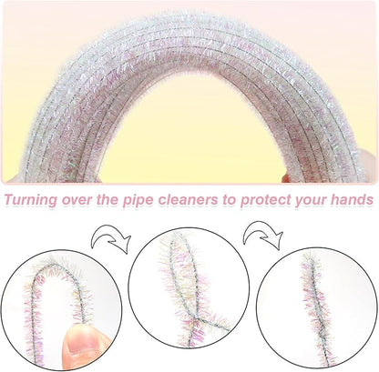 TOAOB 100pcs Christmas Glitter Pipe Cleaners Colorful Metallic Pipe Cleaners Craft Supplies 6mm x 12 Inch Chenille Stems Pipe Cleaners for Art DIY Crafts Decorations