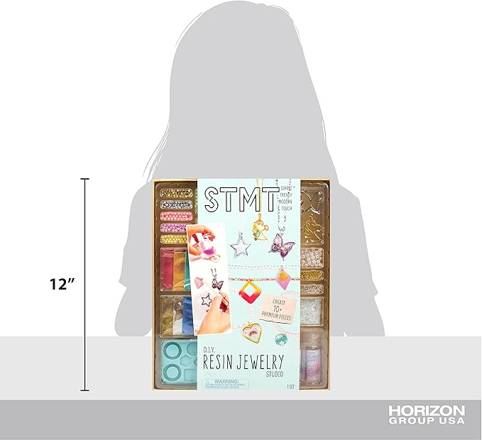STMT D.I.Y. Resin Jewelry Studio, All-in-One Resin Jewelry Making Kit with Molds, Fun DIY Kit to Make Your Own Necklaces, Bracelets & More, Great Gift for Teen Girls 14+