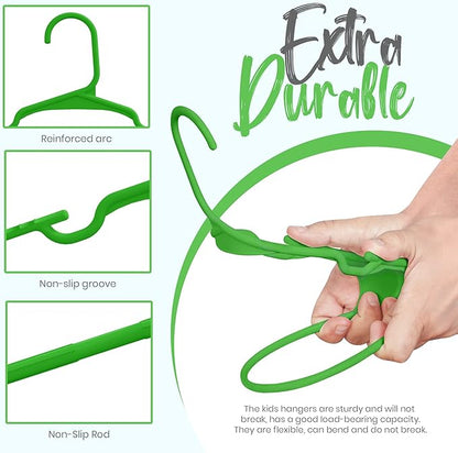 Utopia Home 40 Pack Kids Hangers - 11.5 Inch Plastic Baby Hangers for Closet - Childrens Hanger for Clothes & Infant Hanger for Closet - Ideal for Everyday Standard Use (Green)