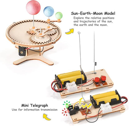 STEM Science Kits for Kids Ages 8-12 5-7, STEM Kits for Kids Ages 8-10, Wood Building Crafts Kits for Boys 6-8, STEM Engineering Toys for Boys 8 10 12 14 Years Old, Science Experiment Projects 9-12
