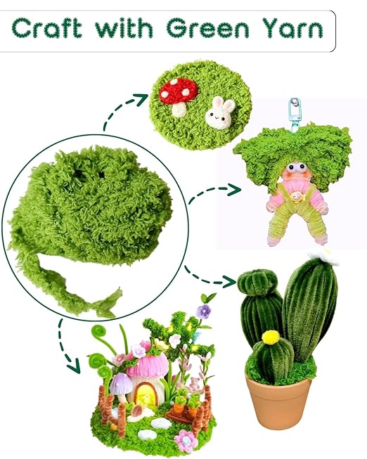 500 pcs Green Pipe Cleaners Craft(Diversified Accessories) - Fluffy Pipe Cleaners Green for Arts & Crafts, Ideal for Making Flowers, Animals & Decorations (12 x 0.24 inches),Chenille Stems