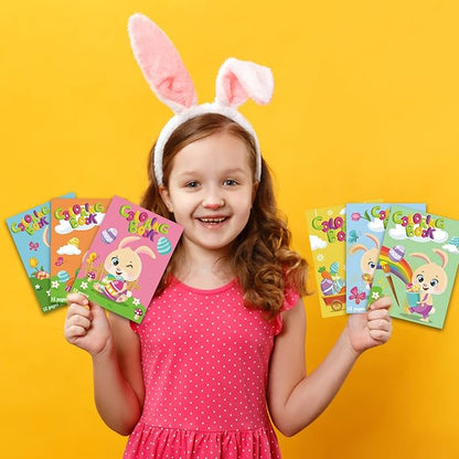 CCINEE 12 Pack Easter Coloring Books,Assorted Rabbits Painted Eggs Patterns Drawing Books for Easter Party Favors(6 Styles,144 Pages)…