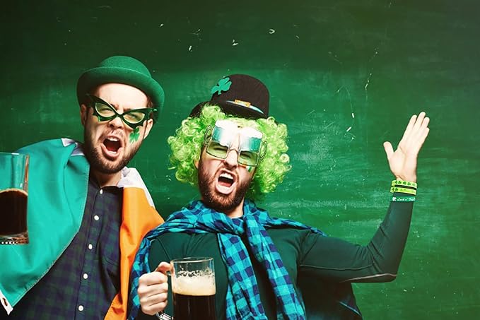 Moon Boat 74PCS St. Patrick's Day Shamrock Rubber Wristbands Bracelets - Party Favors Supplies Gifts Decorations