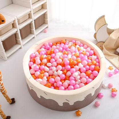 GOGOSO Shape Ball Pits Balls, Star Heart Plastic Play Balls for Toddlers Kids Children, DIY Giant Friendship Bracelet Banner