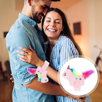 Animal Slap Bracelet Unicorn Slap Bracelet Plush Stuffed Animal Hugger Snap Wrist Band for Kids Birthday Party